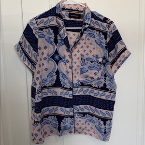 MINKPINK Blue and Pink Patterned Top